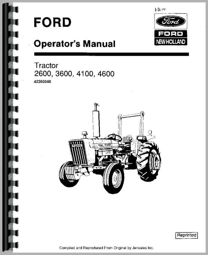 ford 4600 tractor parts manual